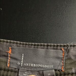 Anthropologie Charcoal Pants with Orange Stitching